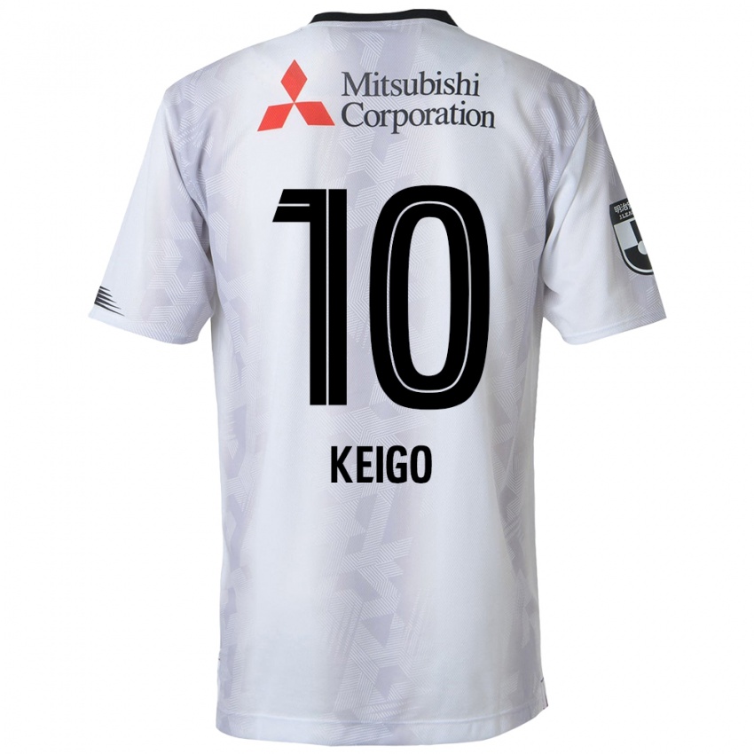 Niño Camiseta Keigo Higashi #10 Blanco Negro 2ª Equipación 2024/25 La Camisa Argentina