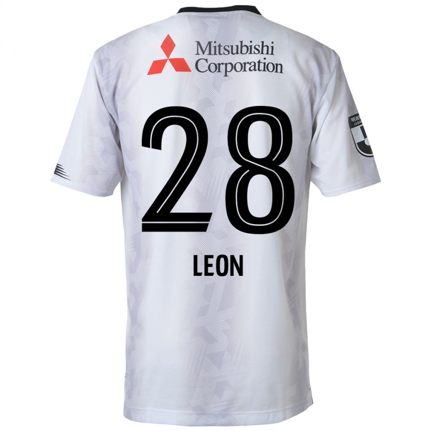 Niño Camiseta Leon Nozawa #28 Blanco Negro 2ª Equipación 2024/25 La Camisa Argentina