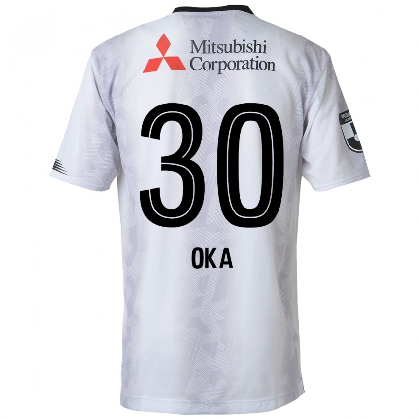 Niño Camiseta Teppei Oka #30 Blanco Negro 2ª Equipación 2024/25 La Camisa Argentina