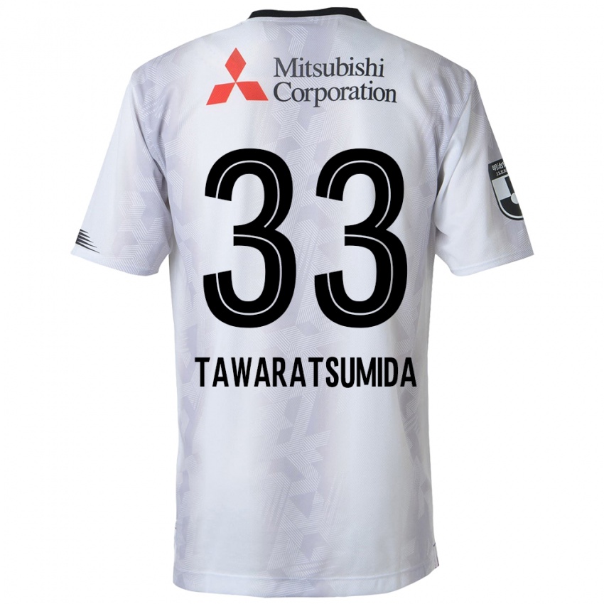 Niño Camiseta Kota Tawaratsumida #33 Blanco Negro 2ª Equipación 2024/25 La Camisa Argentina