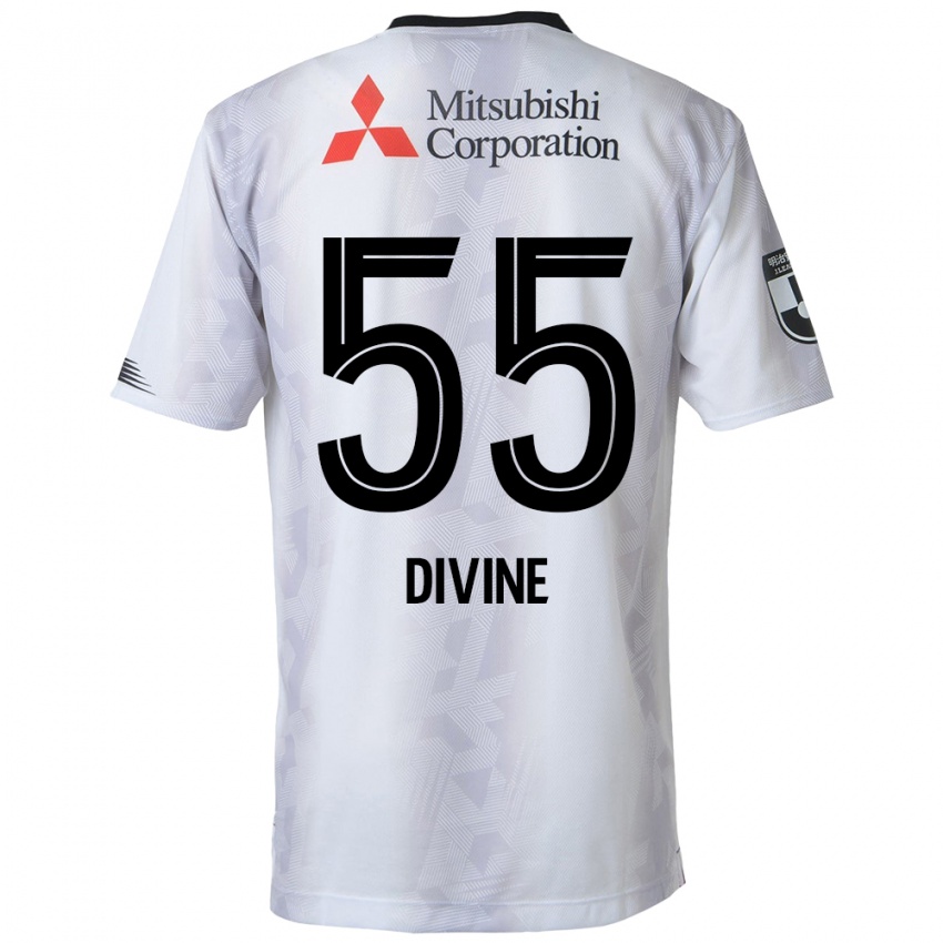 Niño Camiseta Divine Chinedu Otani #55 Blanco Negro 2ª Equipación 2024/25 La Camisa Argentina