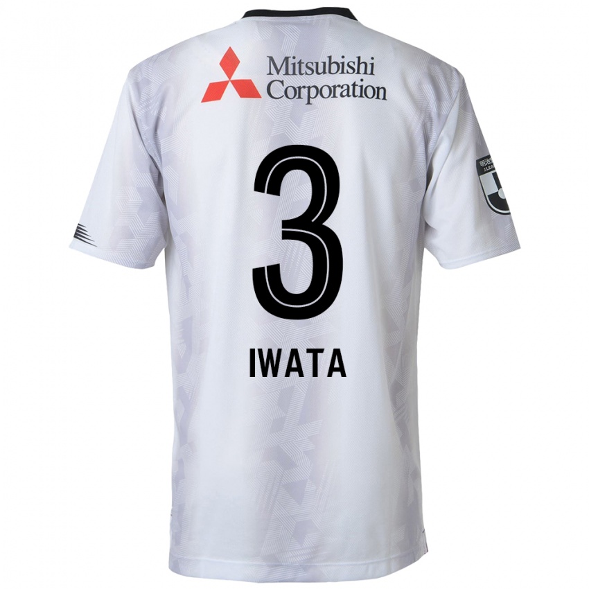 Niño Camiseta Yuki Iwata #3 Blanco Negro 2ª Equipación 2024/25 La Camisa Argentina