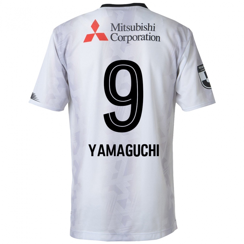 Niño Camiseta Taiyo Yamaguchi #9 Blanco Negro 2ª Equipación 2024/25 La Camisa Argentina