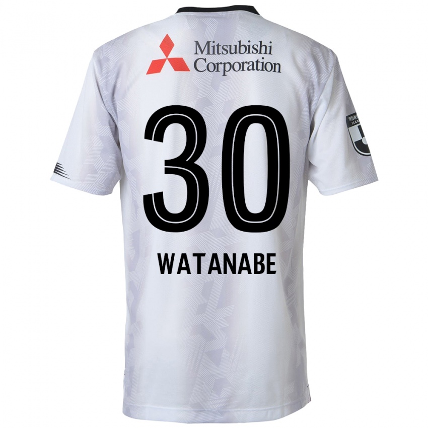 Niño Camiseta Matthew Watanabe #30 Blanco Negro 2ª Equipación 2024/25 La Camisa Argentina