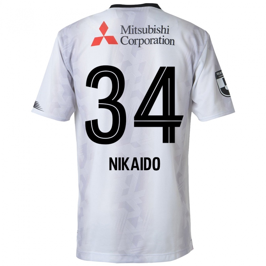 Niño Camiseta Rintaro Nikaido #34 Blanco Negro 2ª Equipación 2024/25 La Camisa Argentina