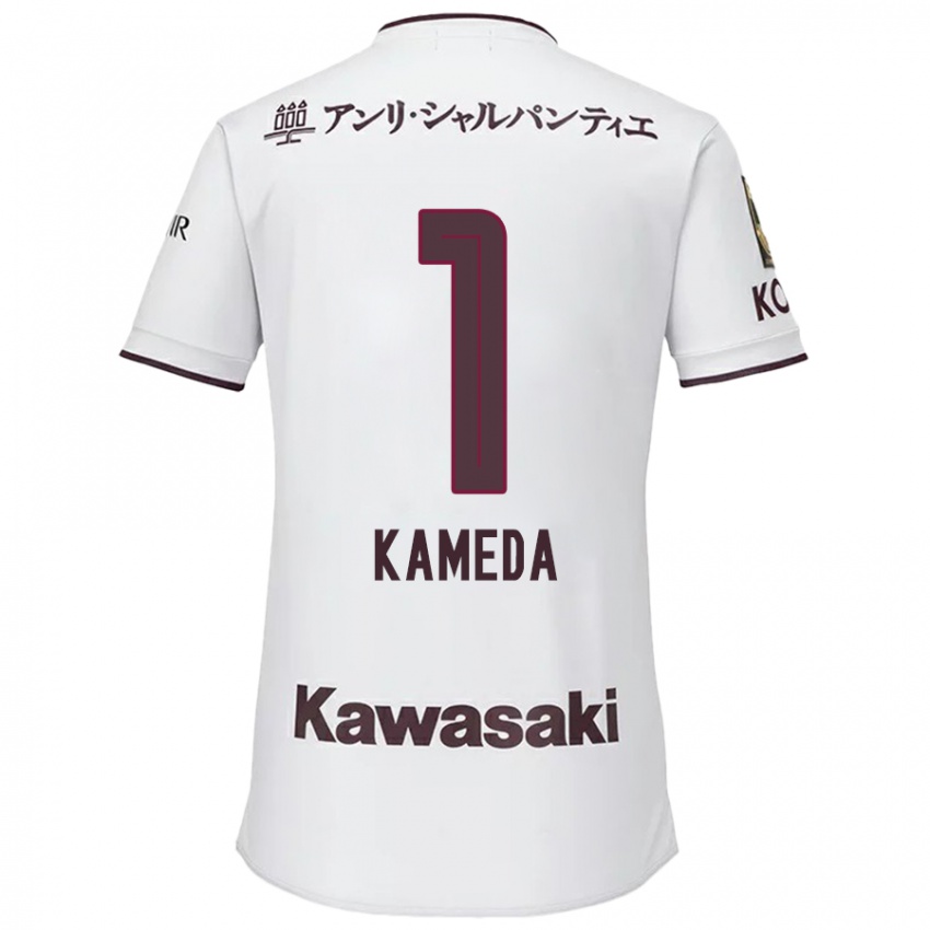 Niño Camiseta Taiga Kameda #1 Blanco Rojo 2ª Equipación 2024/25 La Camisa Argentina