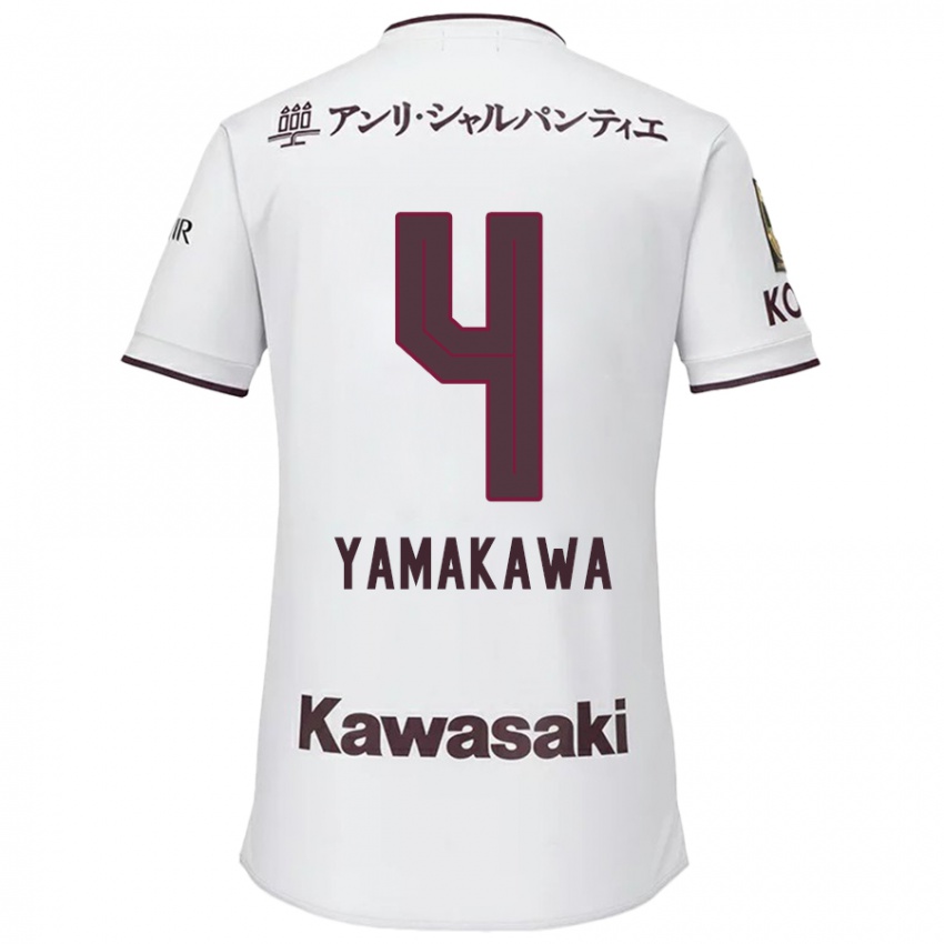 Niño Camiseta Tetsushi Yamakawa #4 Blanco Rojo 2ª Equipación 2024/25 La Camisa Argentina