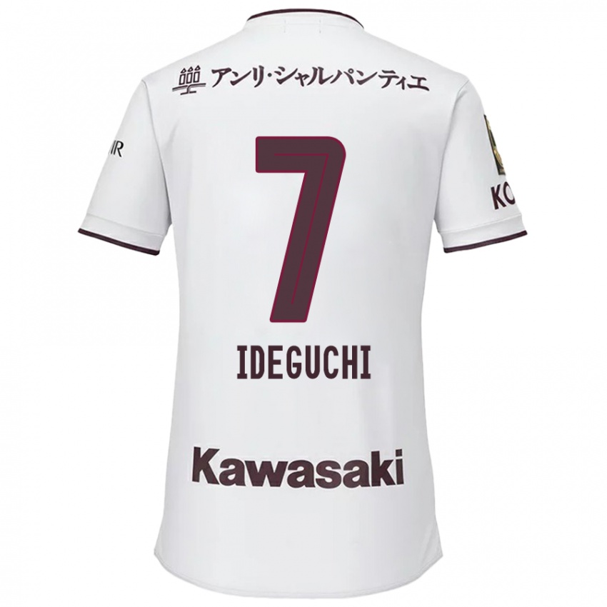 Niño Camiseta Yosuke Ideguchi #7 Blanco Rojo 2ª Equipación 2024/25 La Camisa Argentina