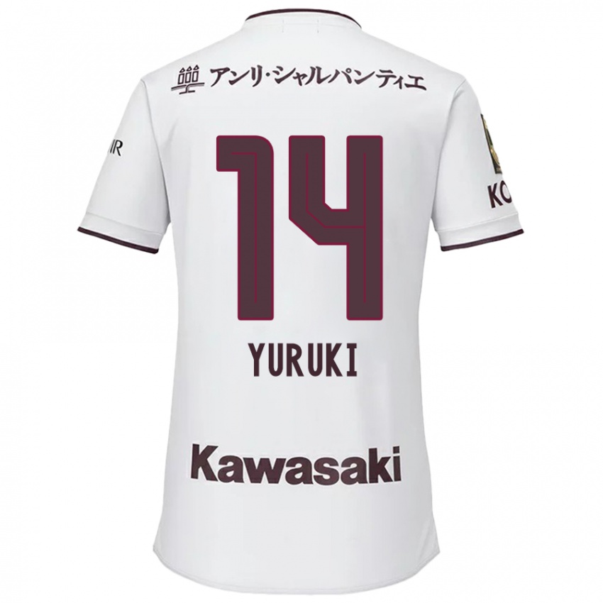 Niño Camiseta Koya Yuruki #14 Blanco Rojo 2ª Equipación 2024/25 La Camisa Argentina