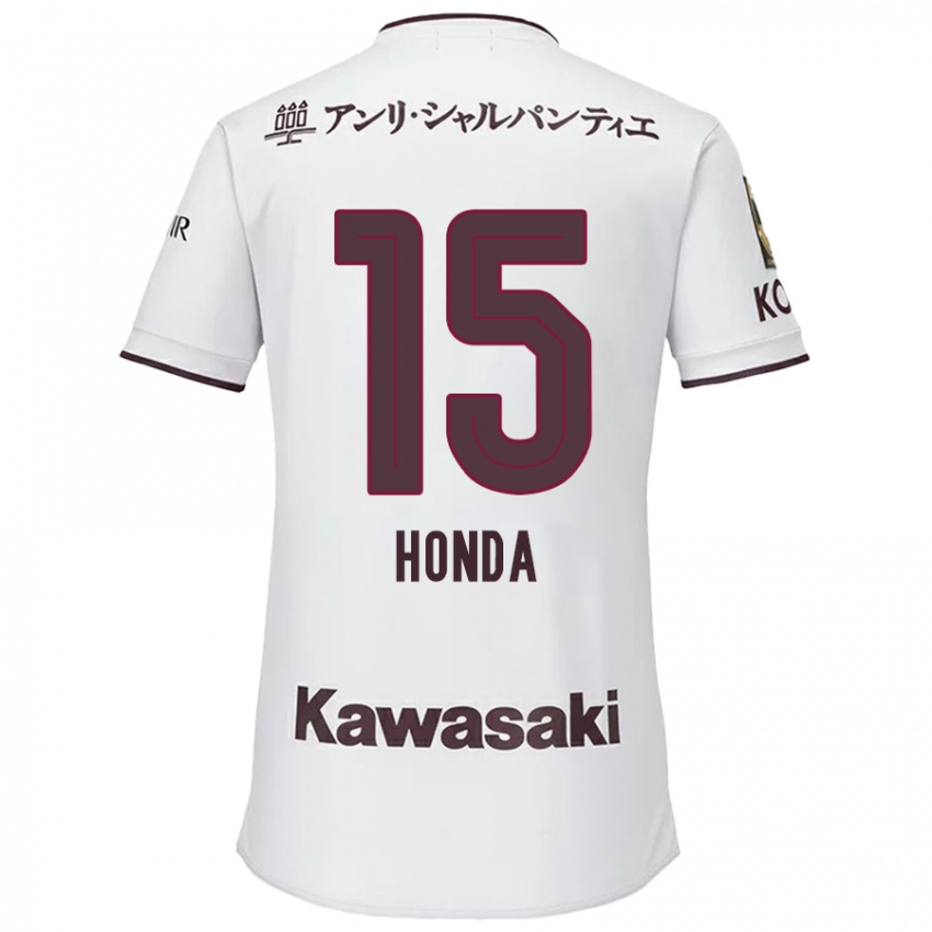 Niño Camiseta Yuki Honda #15 Blanco Rojo 2ª Equipación 2024/25 La Camisa Argentina