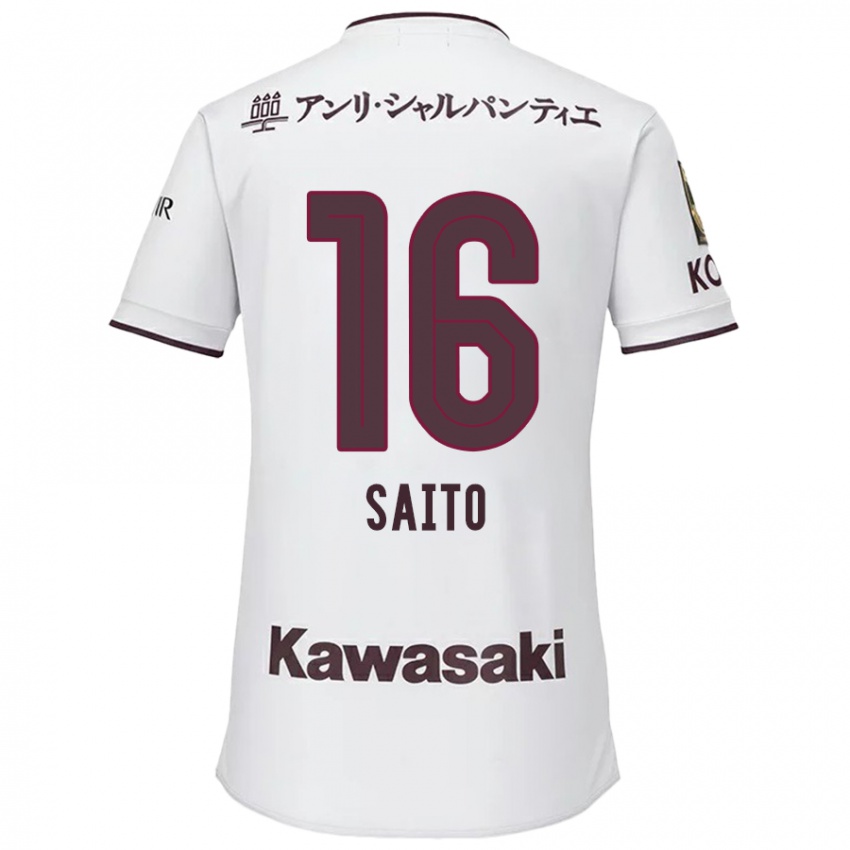 Niño Camiseta Mitsuki Saito #16 Blanco Rojo 2ª Equipación 2024/25 La Camisa Argentina