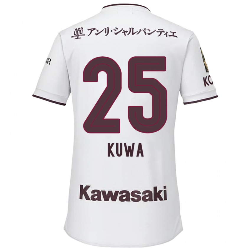 Niño Camiseta Yuya Kuwasaki #25 Blanco Rojo 2ª Equipación 2024/25 La Camisa Argentina