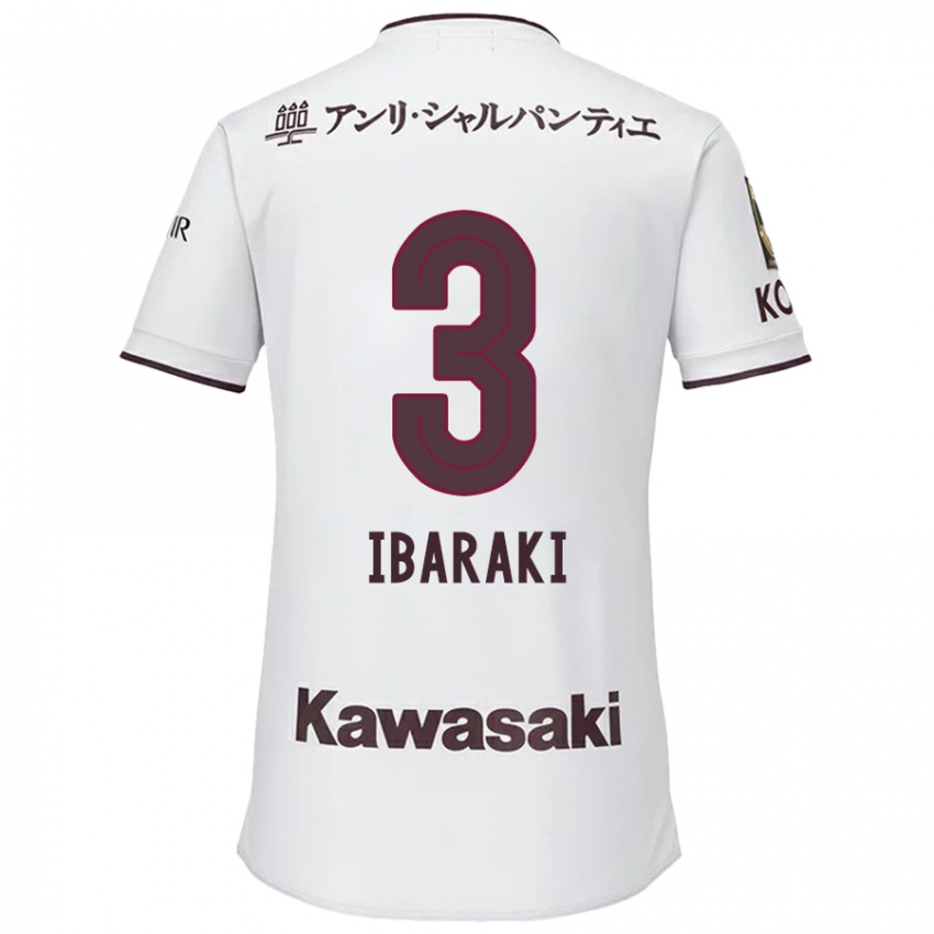 Niño Camiseta Riku Ibaraki #3 Blanco Rojo 2ª Equipación 2024/25 La Camisa Argentina