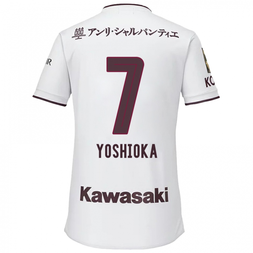 Niño Camiseta Ran Yoshioka #7 Blanco Rojo 2ª Equipación 2024/25 La Camisa Argentina