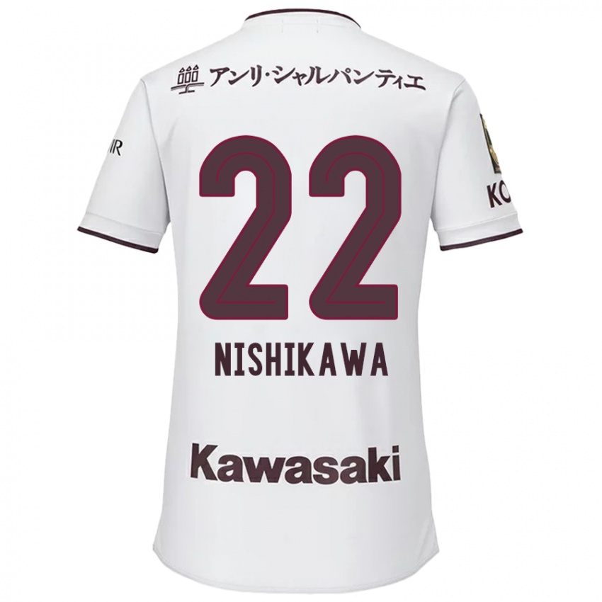 Niño Camiseta Aiku Nishikawa #22 Blanco Rojo 2ª Equipación 2024/25 La Camisa Argentina