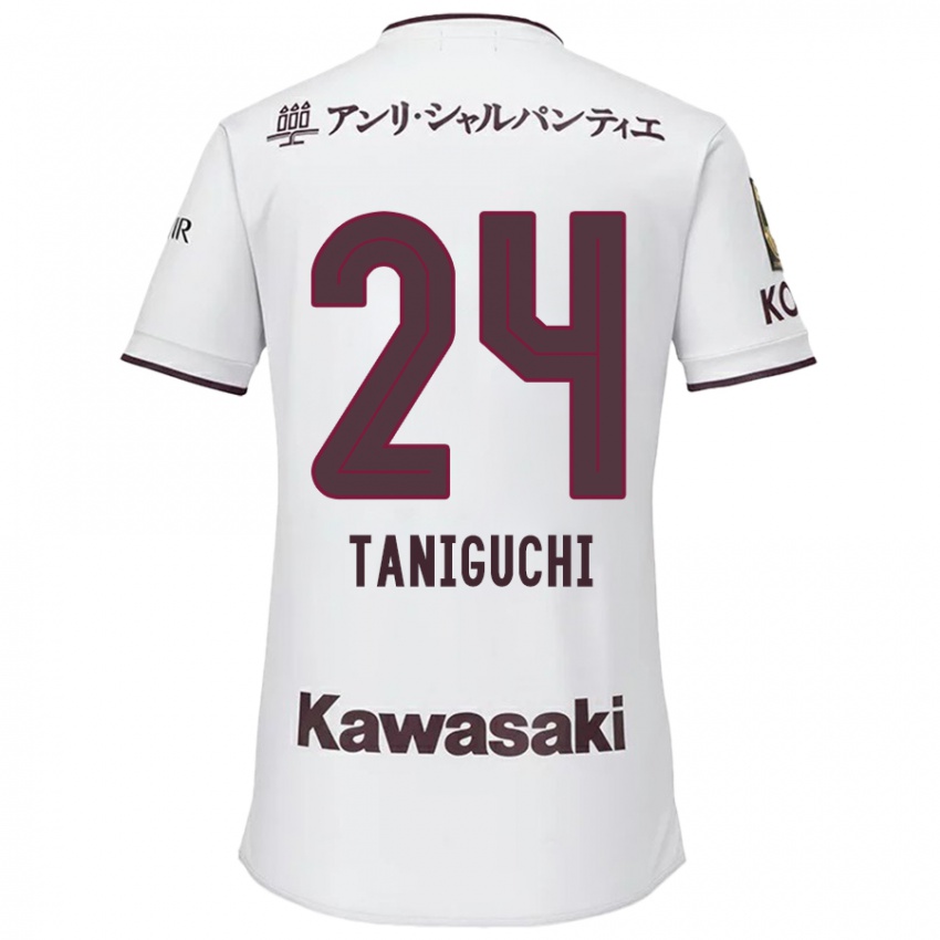 Niño Camiseta Hiroto Taniguchi #24 Blanco Rojo 2ª Equipación 2024/25 La Camisa Argentina