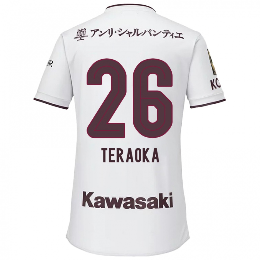 Niño Camiseta Yuma Teraoka #26 Blanco Rojo 2ª Equipación 2024/25 La Camisa Argentina