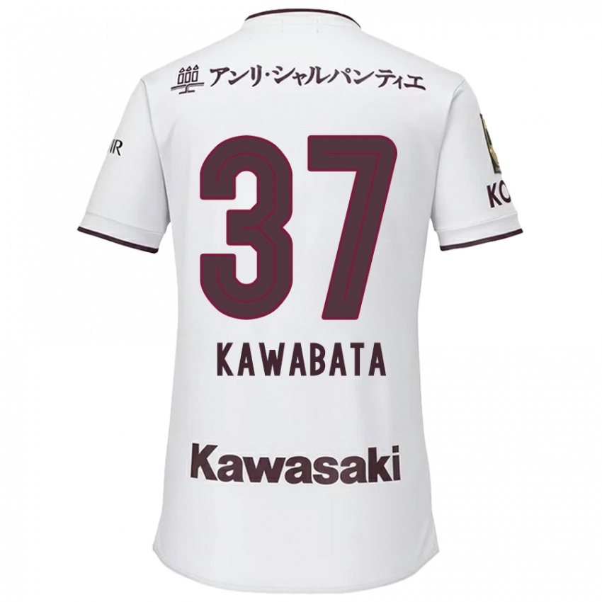 Niño Camiseta Hyoei Kawabata #37 Blanco Rojo 2ª Equipación 2024/25 La Camisa Argentina