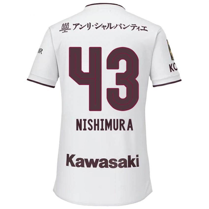 Niño Camiseta Nagi Nishimura #43 Blanco Rojo 2ª Equipación 2024/25 La Camisa Argentina