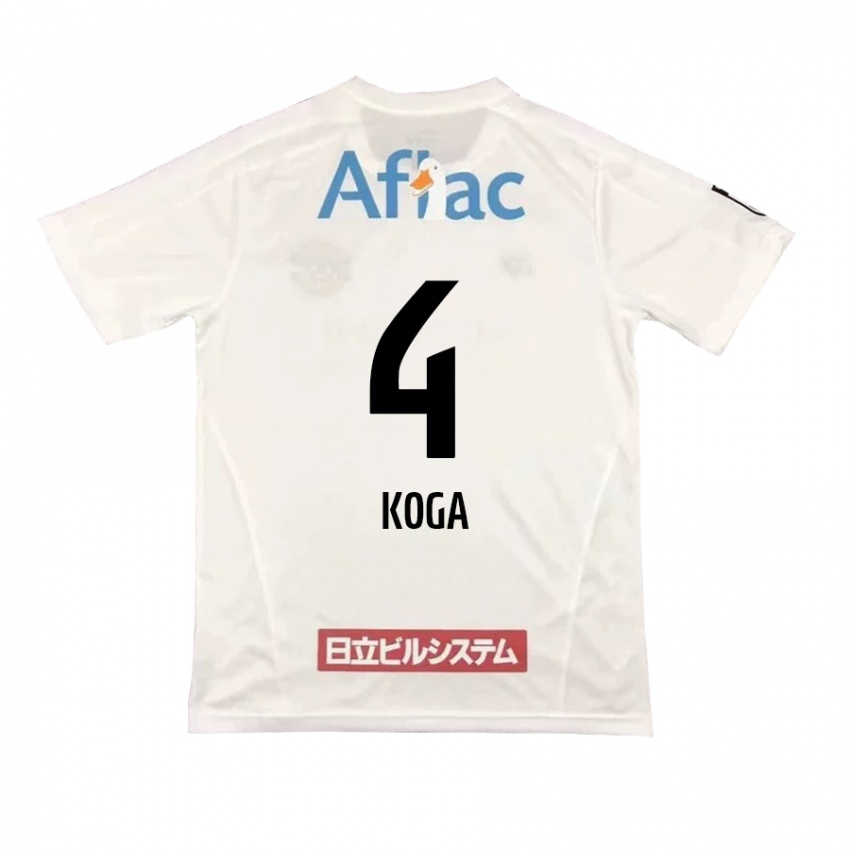 Niño Camiseta Taiyo Koga #4 Blanco Negro 2ª Equipación 2024/25 La Camisa Argentina