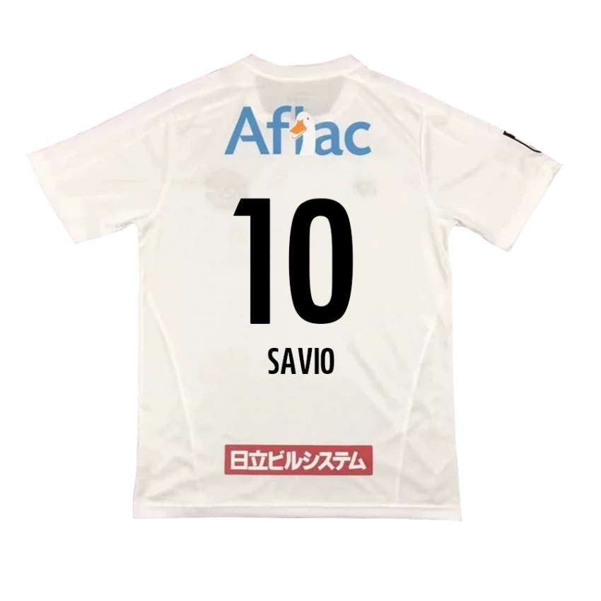 Niño Camiseta Matheus Savio #10 Blanco Negro 2ª Equipación 2024/25 La Camisa Argentina