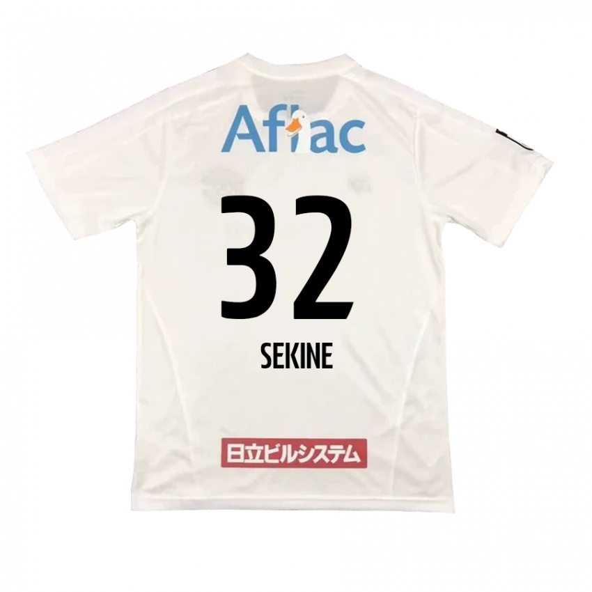 Niño Camiseta Hiroki Sekine #32 Blanco Negro 2ª Equipación 2024/25 La Camisa Argentina