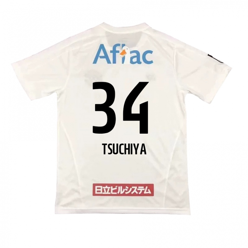 Niño Camiseta Takumi Tsuchiya #34 Blanco Negro 2ª Equipación 2024/25 La Camisa Argentina