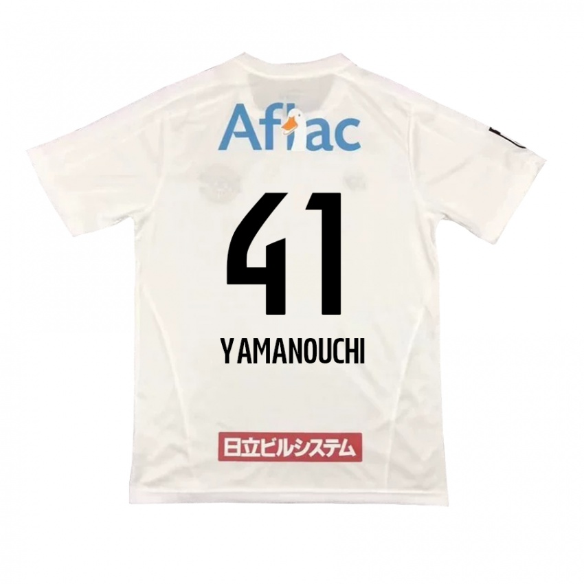 Niño Camiseta Yusei Yamanouchi #41 Blanco Negro 2ª Equipación 2024/25 La Camisa Argentina