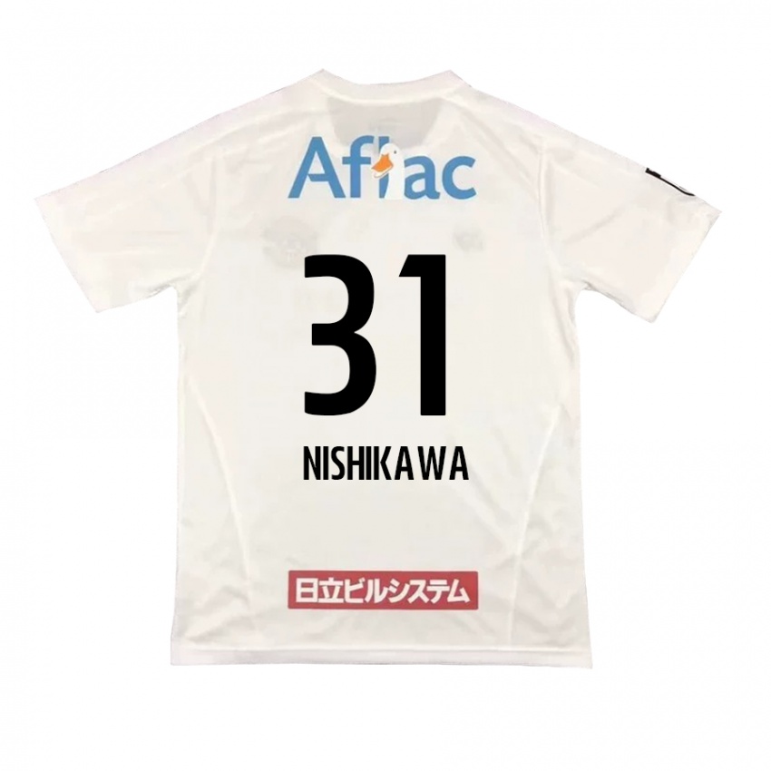 Niño Camiseta Genki Nishikawa #31 Blanco Negro 2ª Equipación 2024/25 La Camisa Argentina