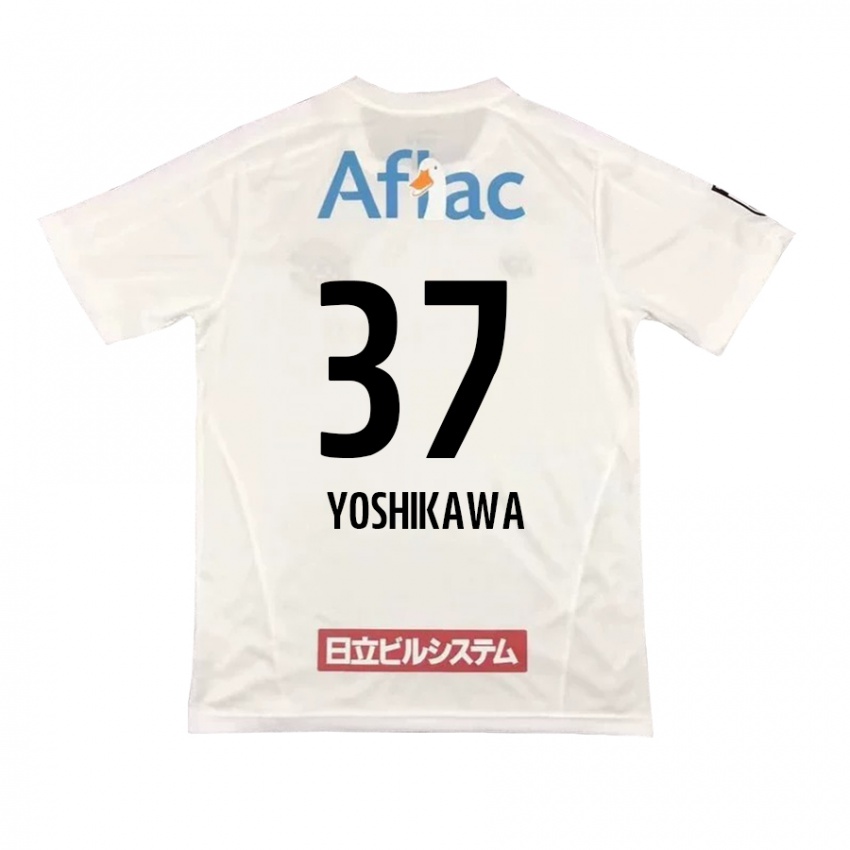 Niño Camiseta Haruto Yoshikawa #37 Blanco Negro 2ª Equipación 2024/25 La Camisa Argentina