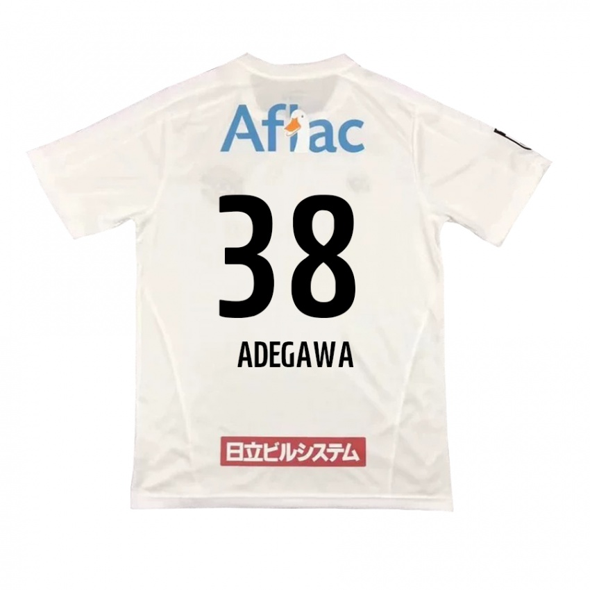 Niño Camiseta Koa Adegawa #38 Blanco Negro 2ª Equipación 2024/25 La Camisa Argentina