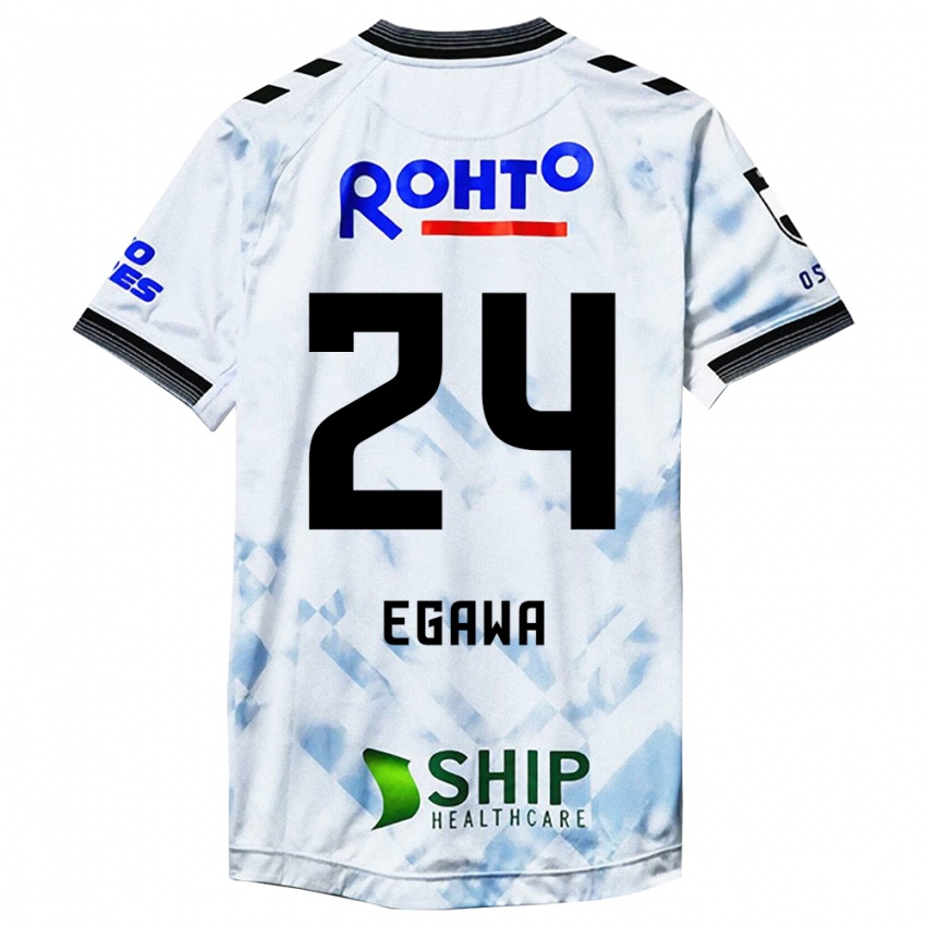 Niño Camiseta Yusei Egawa #24 Blanco Negro 2ª Equipación 2024/25 La Camisa Argentina