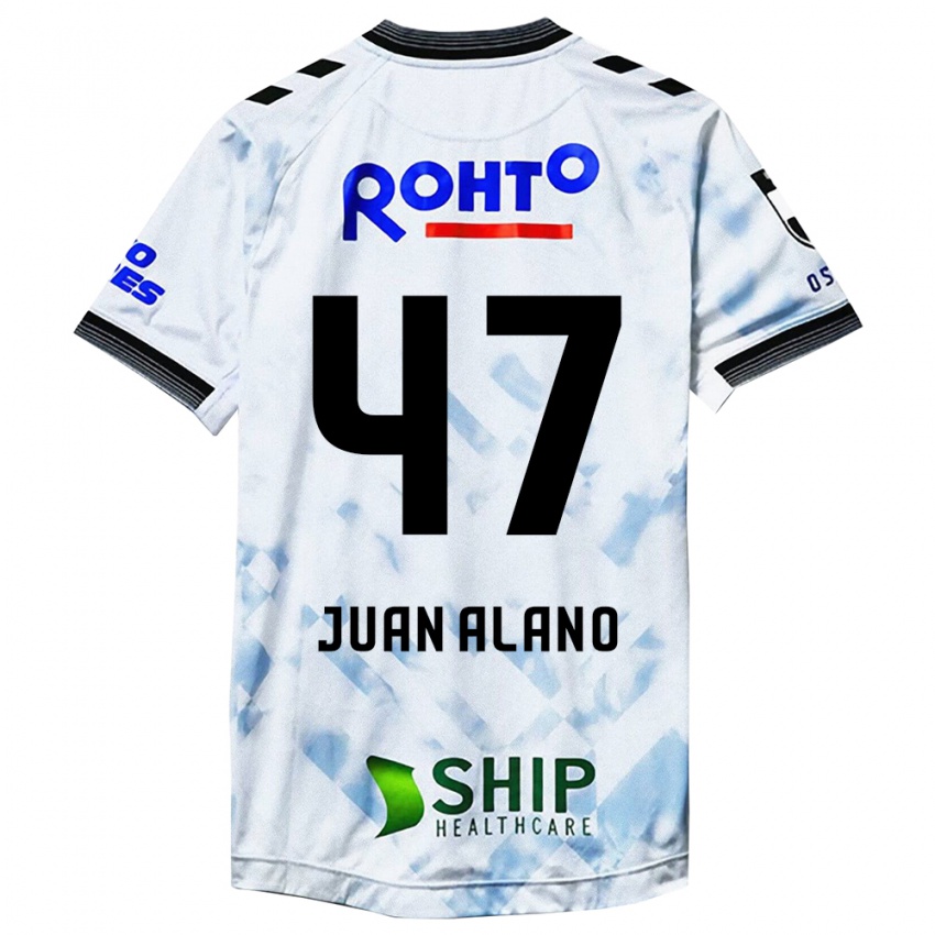 Niño Camiseta Juan Alano #47 Blanco Negro 2ª Equipación 2024/25 La Camisa Argentina