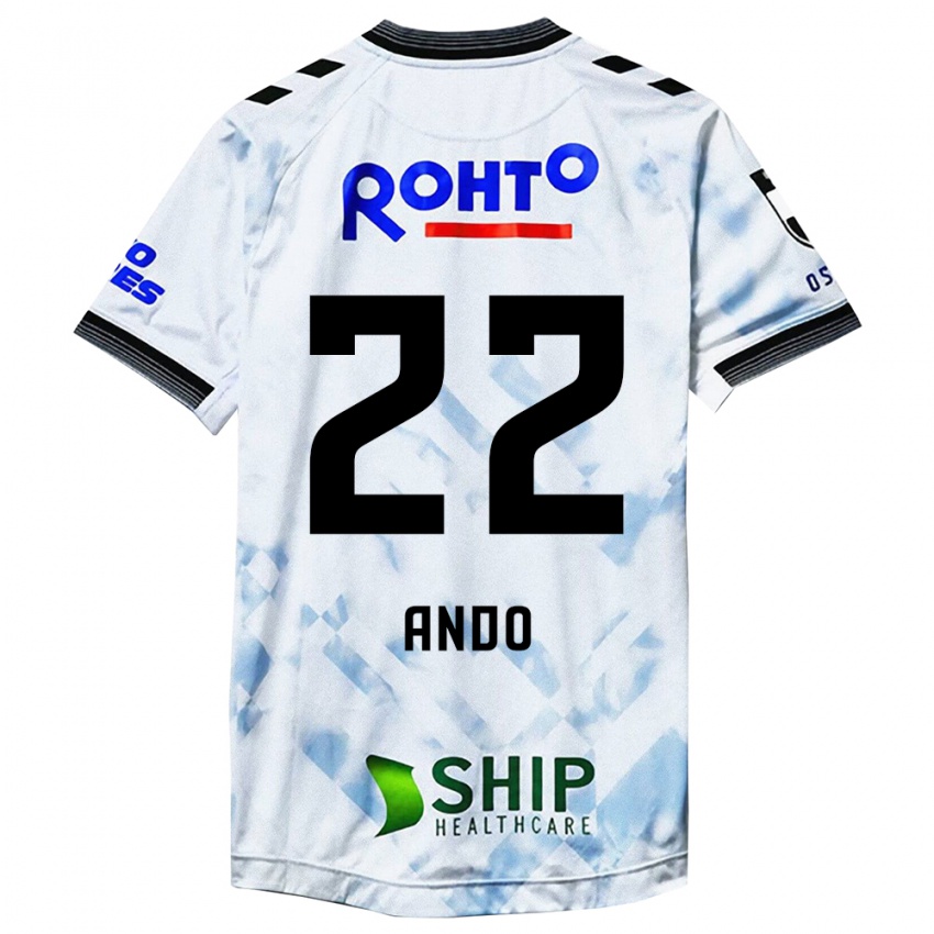 Niño Camiseta Rikuto Ando #22 Blanco Negro 2ª Equipación 2024/25 La Camisa Argentina