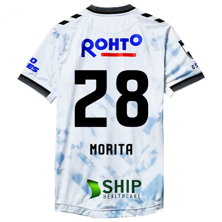 Niño Camiseta Masahiro Morita #28 Blanco Negro 2ª Equipación 2024/25 La Camisa Argentina