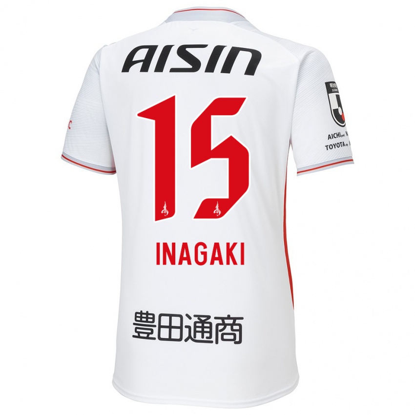 Niño Camiseta Sho Inagaki #15 Blanco Amarillo Rojo 2ª Equipación 2024/25 La Camisa Argentina