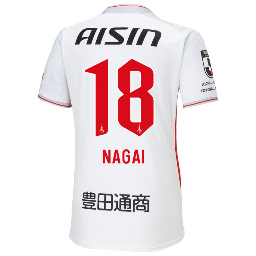 Niño Camiseta Kensuke Nagai #18 Blanco Amarillo Rojo 2ª Equipación 2024/25 La Camisa Argentina