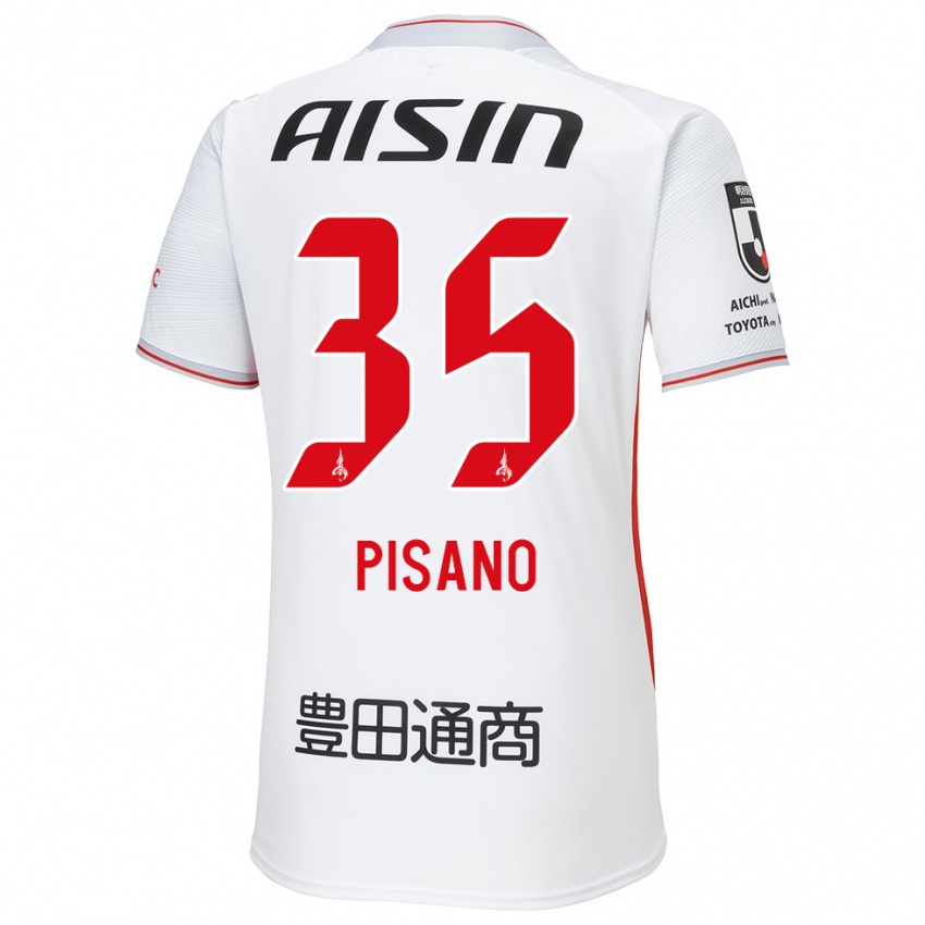 Niño Camiseta Alexandre Pisano #35 Blanco Amarillo Rojo 2ª Equipación 2024/25 La Camisa Argentina