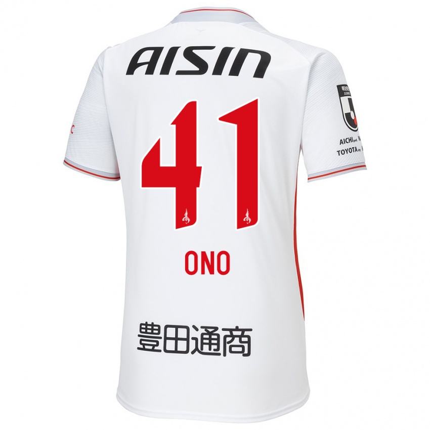 Niño Camiseta Masahito Ono #41 Blanco Amarillo Rojo 2ª Equipación 2024/25 La Camisa Argentina