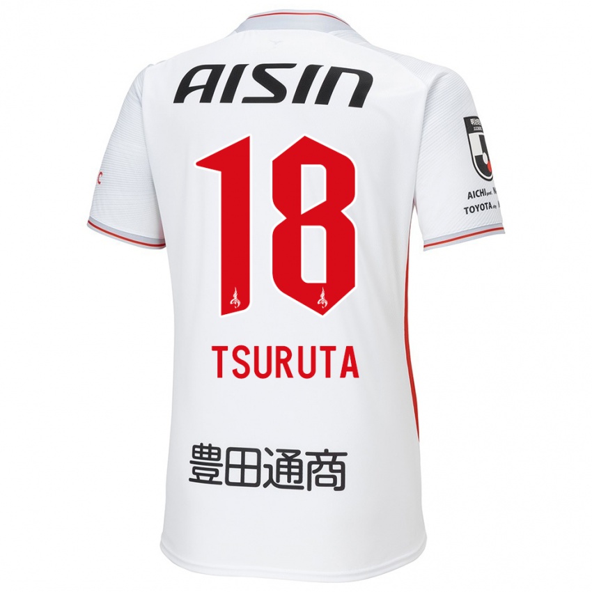 Niño Camiseta Shu Tsuruta #18 Blanco Amarillo Rojo 2ª Equipación 2024/25 La Camisa Argentina