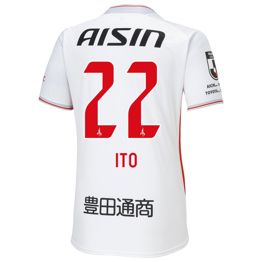 Niño Camiseta Ken Ito #22 Blanco Amarillo Rojo 2ª Equipación 2024/25 La Camisa Argentina