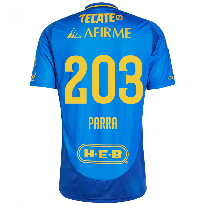 Niño Camiseta Bernardo Parra #203 Azul Amarillo 2ª Equipación 2024/25 La Camisa Argentina