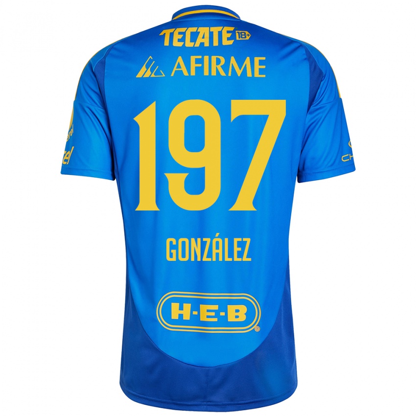 Niño Camiseta Germán González #197 Azul Amarillo 2ª Equipación 2024/25 La Camisa Argentina