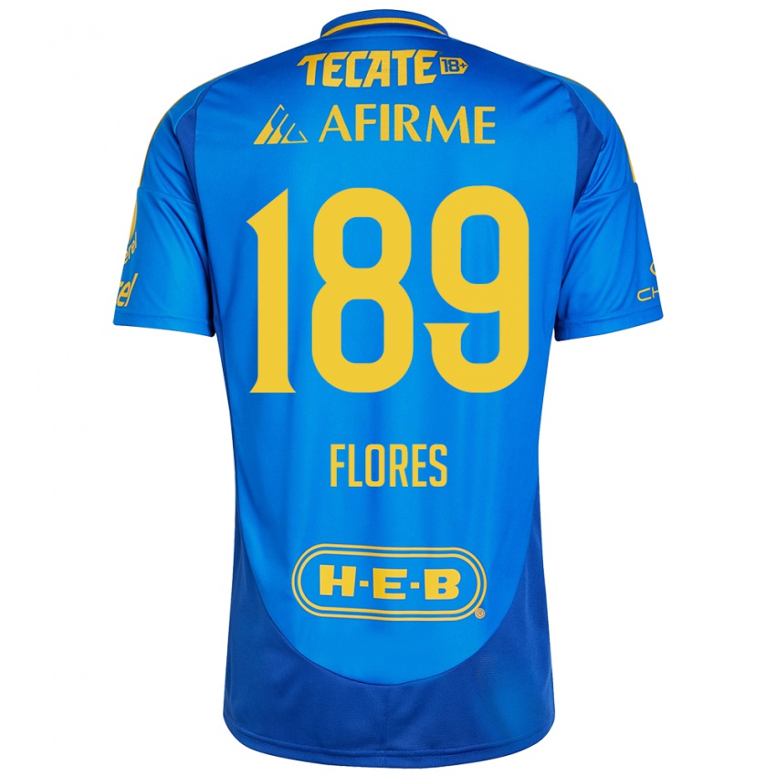 Niño Camiseta Rolando Flores #189 Azul Amarillo 2ª Equipación 2024/25 La Camisa Argentina