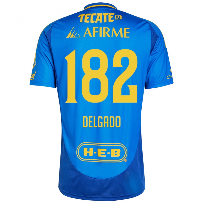 Niño Camiseta Arturo Delgado #182 Azul Amarillo 2ª Equipación 2024/25 La Camisa Argentina