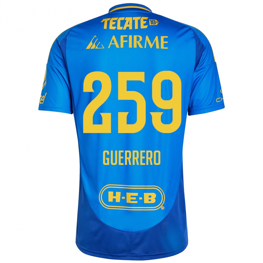 Niño Camiseta Erick Guerrero #259 Azul Amarillo 2ª Equipación 2024/25 La Camisa Argentina