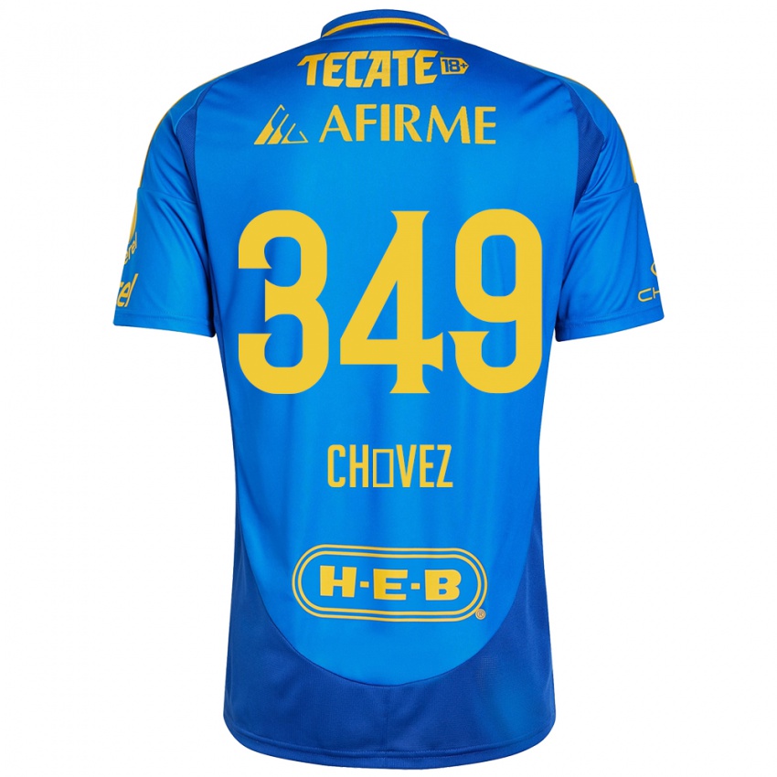 Niño Camiseta Jorge Chávez #349 Azul Amarillo 2ª Equipación 2024/25 La Camisa Argentina