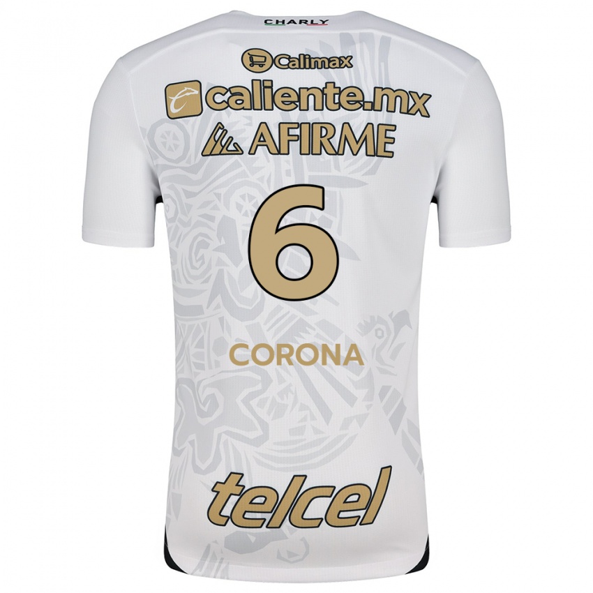 Niño Camiseta Joe Corona #6 Blanco Negro 2ª Equipación 2024/25 La Camisa Argentina