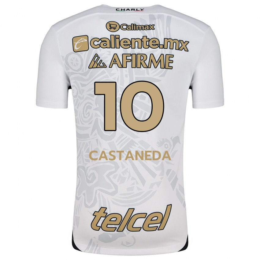 Niño Camiseta Kevin Castañeda #10 Blanco Negro 2ª Equipación 2024/25 La Camisa Argentina