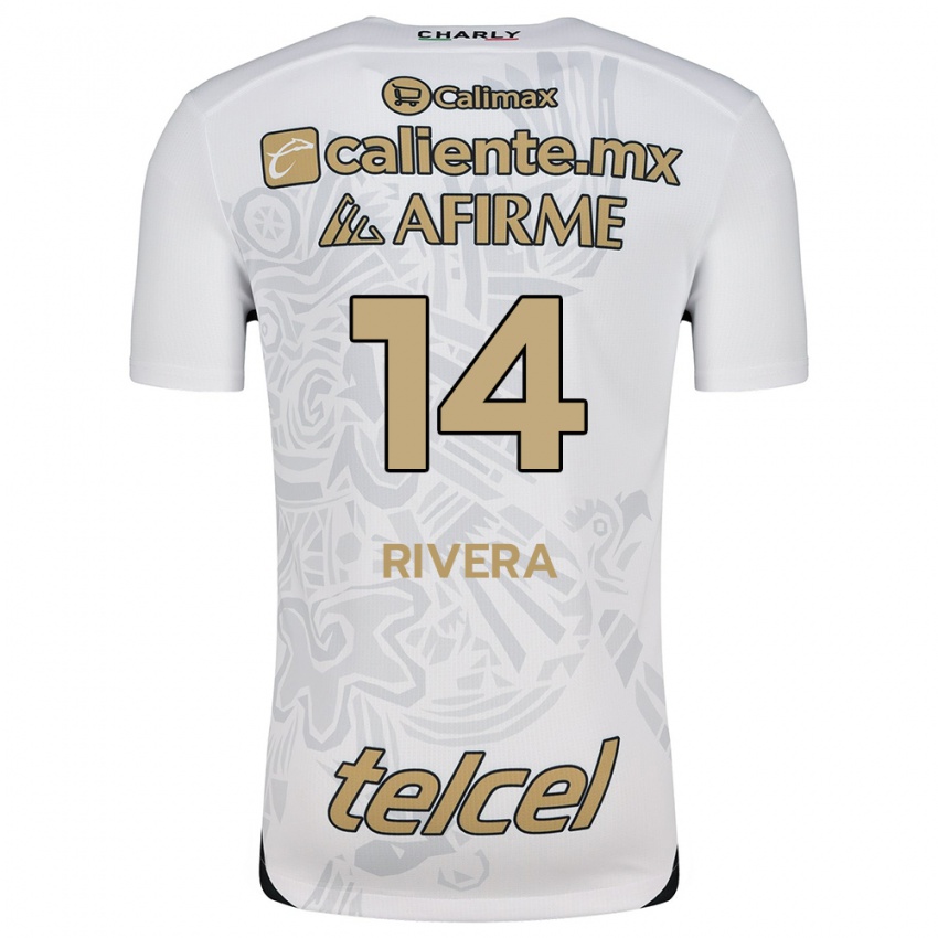 Niño Camiseta Christian Rivera #14 Blanco Negro 2ª Equipación 2024/25 La Camisa Argentina